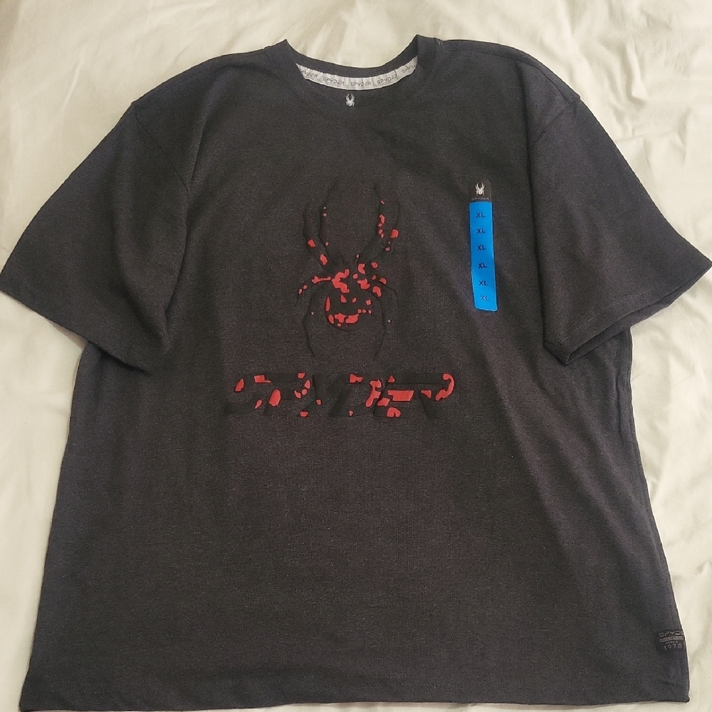 Spyder Charcoal and Red Graphic Tee